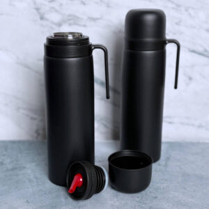 TERMO 1 LT MEDIA MANIJA FULL NEGRO MATE