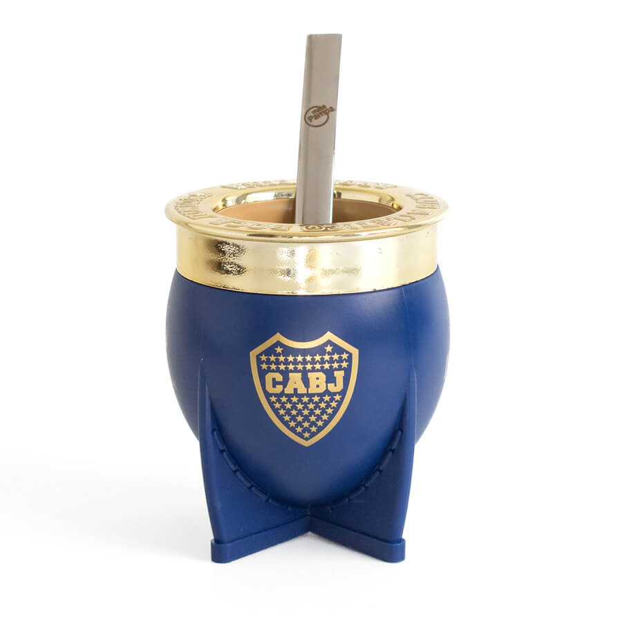 MATE PAMPA XL BOCA JUNIORS C/BOMBILLA - Imagen 2