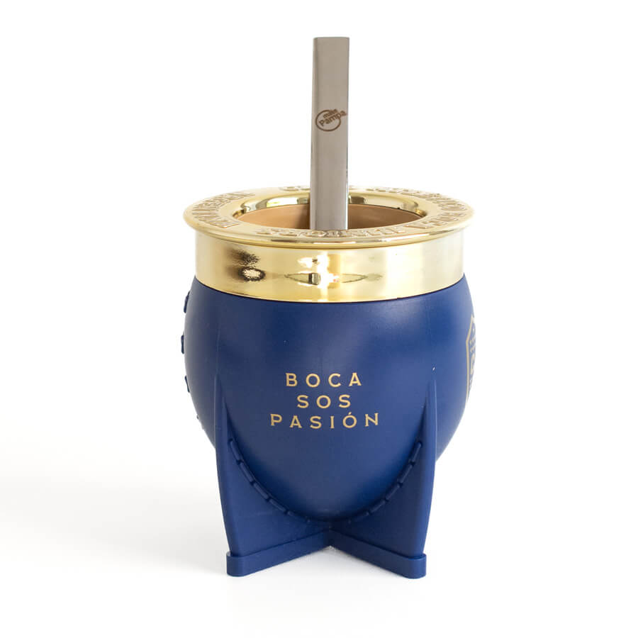 MATE PAMPA XL BOCA JUNIORS C/BOMBILLA - Imagen 3