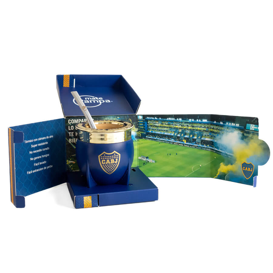 MATE PAMPA XL BOCA JUNIORS C/BOMBILLA - Imagen 4