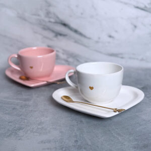 TAZON CORAZON + PLATO CORAZON + CUCHARA