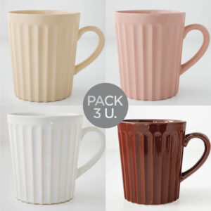 MUG CERAMICA NUEZ PACK 3 U.